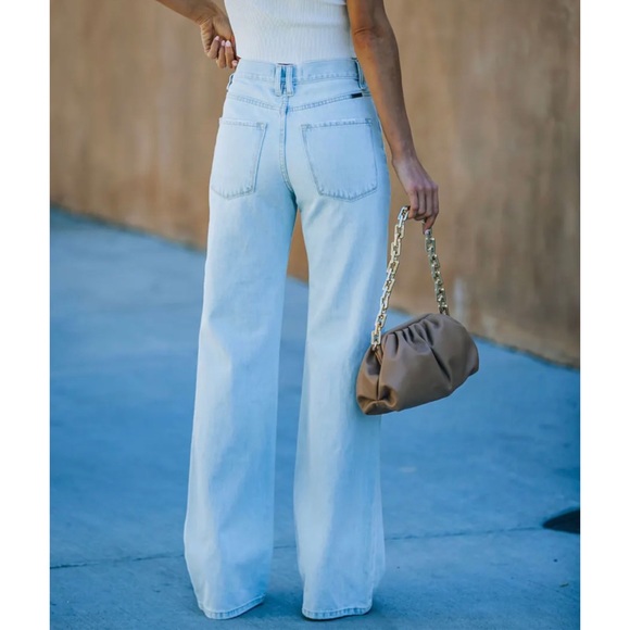 Kancan || Ultra High Waist Y2K 90s Light Washed Distressed Wide Leg - Picture 3 of 12